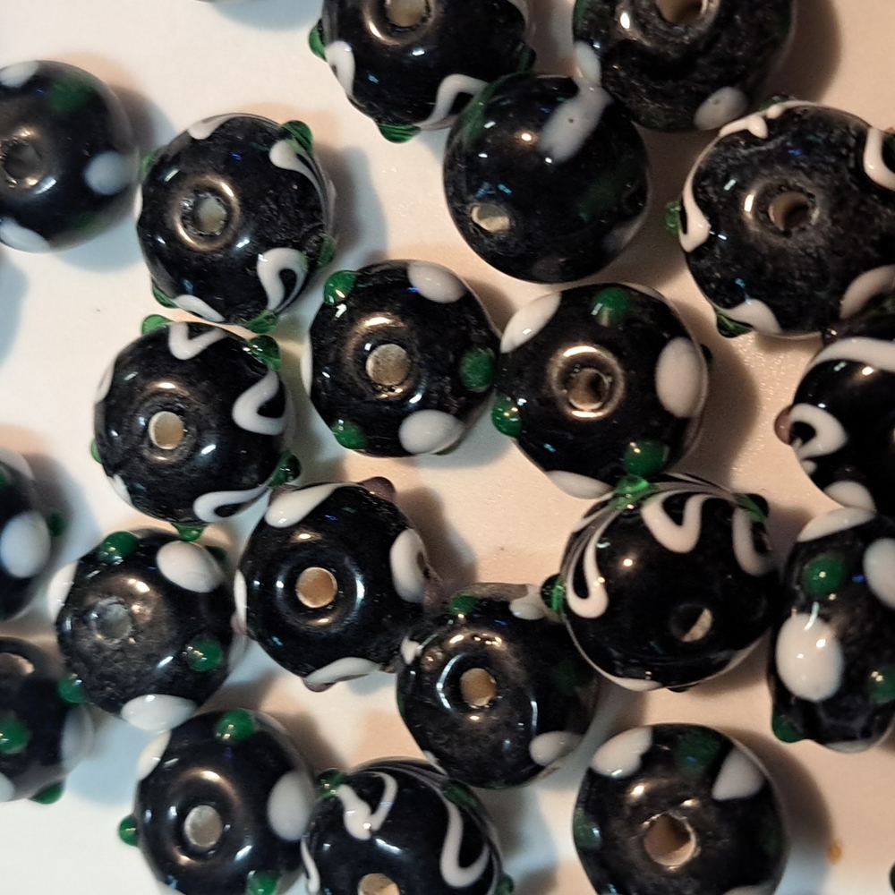 Hand painted vintage beads for jewelry making